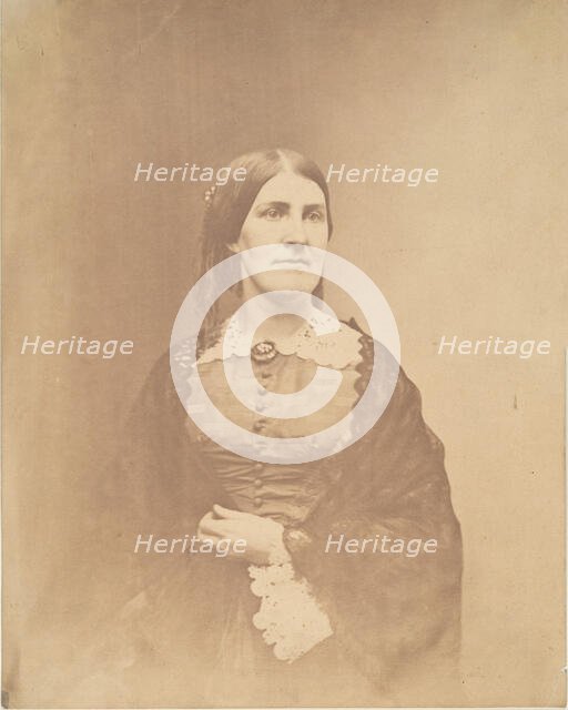 Woman with Black Shawl, 1857. Creator: Unknown.