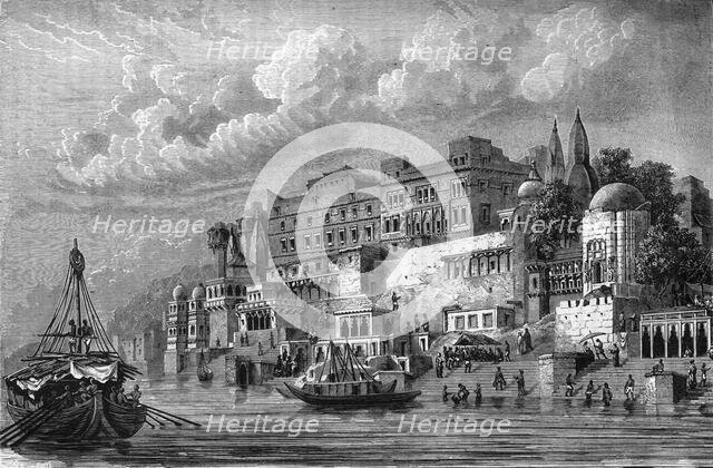 'View of the Quay of Benares', c1891. Creator: James Grant.