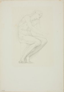 Seated Male Nude, c. 1873-77. Creator: Sir Edward Coley Burne-Jones.