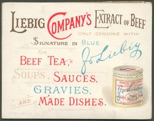 Liebig Company Meat extract, 1880s. Artist: Unknown