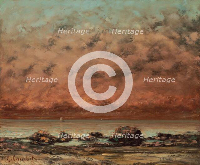 The Black Rocks at Trouville, 1865/1866. Creator: Gustave Courbet.