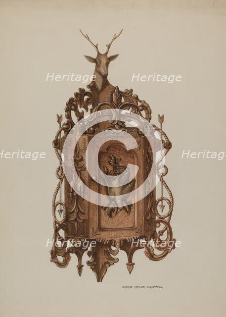 Wall Cabinet, Hand Carved, c. 1937. Creator: Harry Mann Waddell.