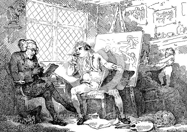 'The Historian animating the mind of a young painter', 1784.Artist: Thomas Rowlandson