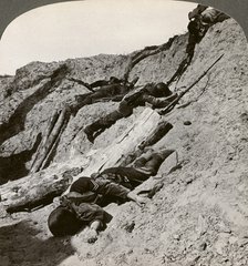 British and German dead near the Hohenzollern Redoubt, Lens, France, World War I, 1914-1918Artist: Realistic Travels Publishers