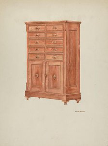 Highboy (Chest of Drawers), c. 1940. Creator: Edith Towner.