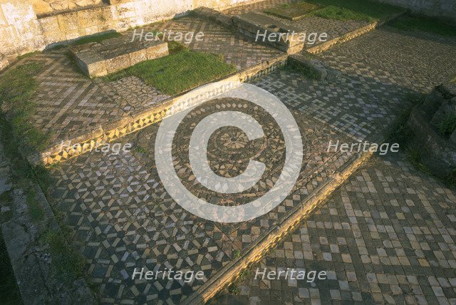 Tiles in the church of Byland Abbey, North Yorkshire, 1997. Artist: J Bailey