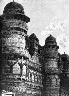 'Side Wall of the Pâl Palace, Gwalior', c1891. Creator: James Grant.