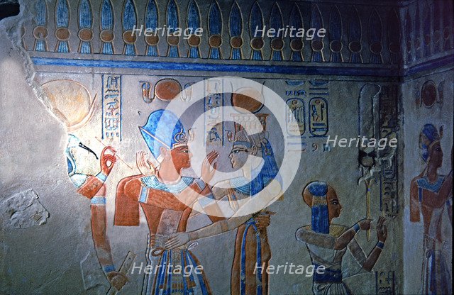 Frescoes from the tomb of Amon Her Kopechef, son of Ramses III.