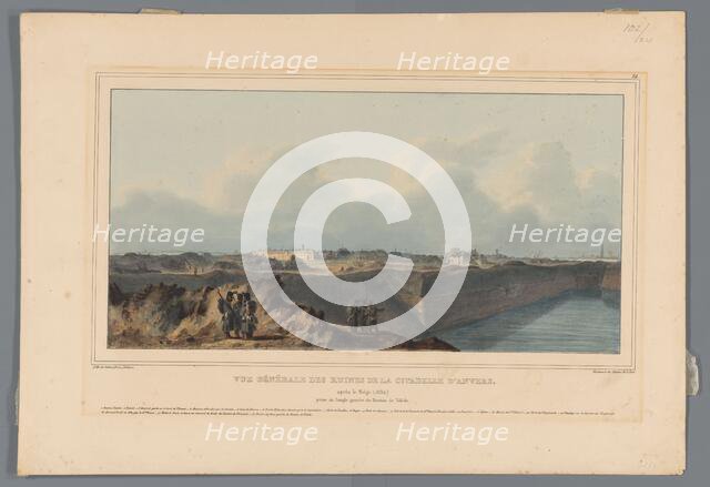 Ruins of the Citadel of Antwerp after the siege, 1832, (1833).  Creator: Auguste Raffet.