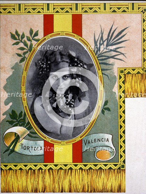 Carmen Tortola Valencia (1882-1955), Andalusian dancer, advertising lithographic proof, 1910s.