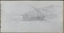 Sketchbook, page 88: Seascape and Figure. Creator: Ernest Meissonier (French, 1815-1891).