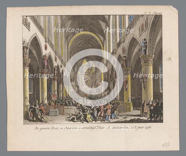 Sint-Bavo church stormed by Protestants in Haarlem, 1752. Creator: Anon.