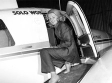 British aviator Sheila Scott, 1970s.  Creator: NASA.