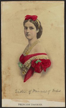 Hand-colored albumen portrait of Princess Dagmar, 1860-1870. Creator: Unknown.