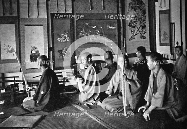 Middle class Japanese swords at an exhibition, 1902. Artist: Prince Alexander Gagarine.