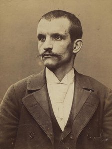 Sicard. André. 32 ans, né à N?mes le 25/10/62. Bijoutier. Anarchiste. 2/7/94., 1894. Creator: Alphonse Bertillon.