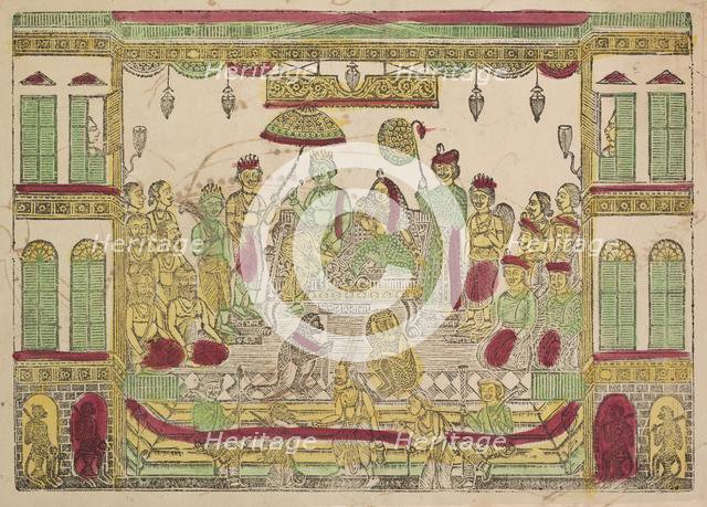 Rama and Sita in Royal Palace, 1800s. Creator: Shri Gobinda Chandra Roy.