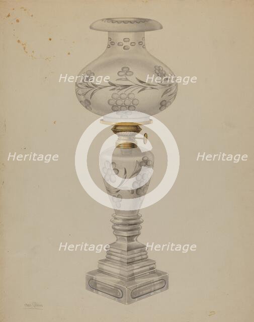 Lamp with Shade, c. 1938. Creator: Charles Caseau.