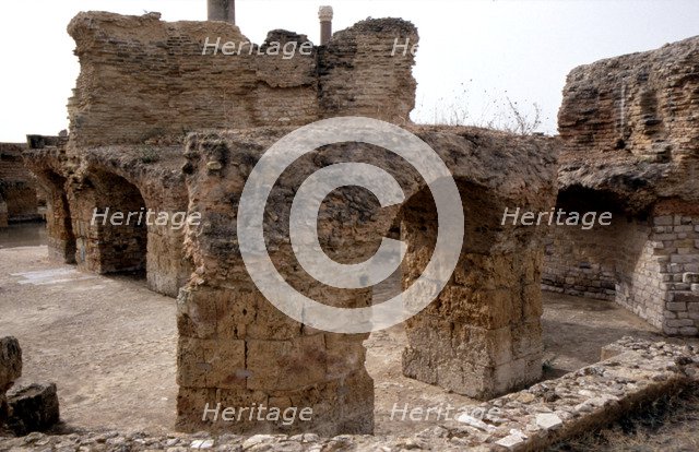 Ruins of the Roman Baths of Antoninus 145-162 AD, in the ancient city of Carthage.
