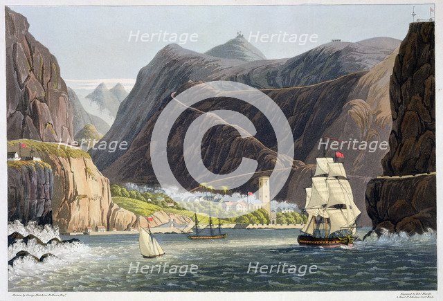 The Roads, St Helena, 1815. Artist: Robert Havell 