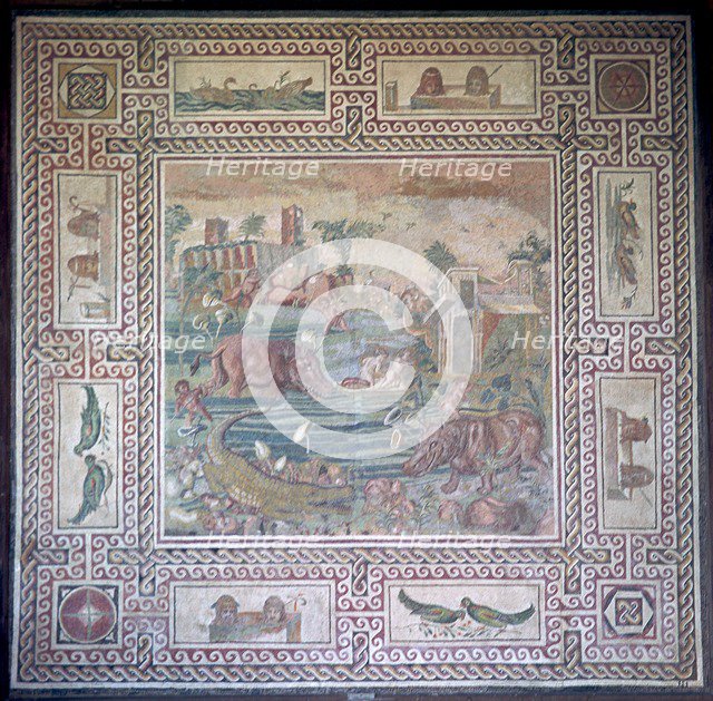 Roman mosaic depicting Egypt. Artist: Unknown