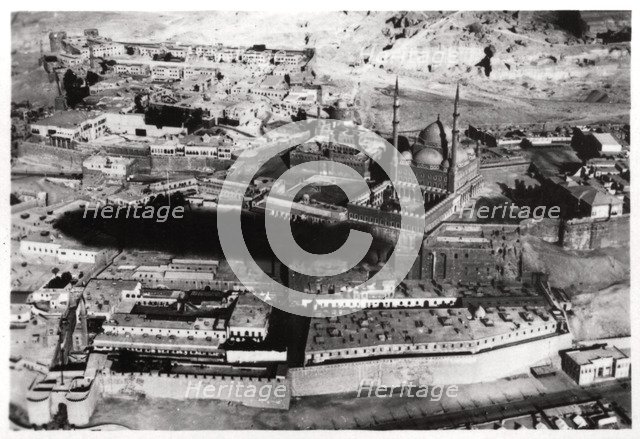 Aerial view of the Mosque of Muhammad Ali Pasha, Cairo, Egypt, from a Zeppelin, 1931 (1933). Artist: Unknown