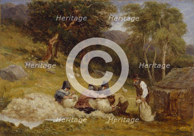 Sheep Shearing, 1849. Creator: David Cox the elder.