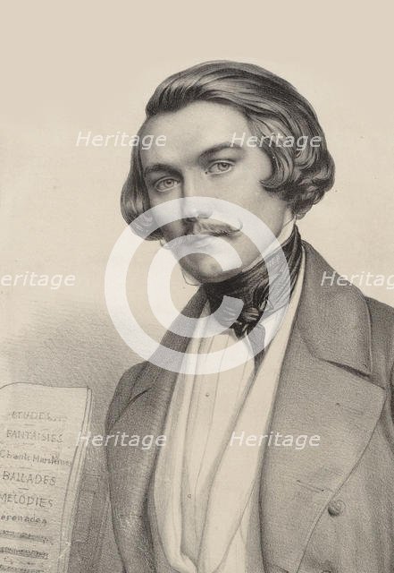 Portrait of pianist and composer Alfred Quidant (1815-1893), c. 1840. Creator: Alophe, Marie-Alexandre Menut (1812-1883).