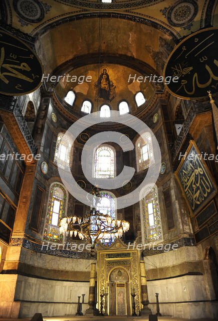 Interior, Hagia Sophia, Istanbul, Turkey, 2013.  Creator: LTL.