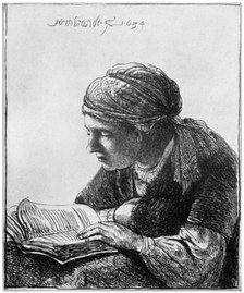 'Woman Reading', 1634, (1912).Artist: Rembrandt Harmensz van Rijn    