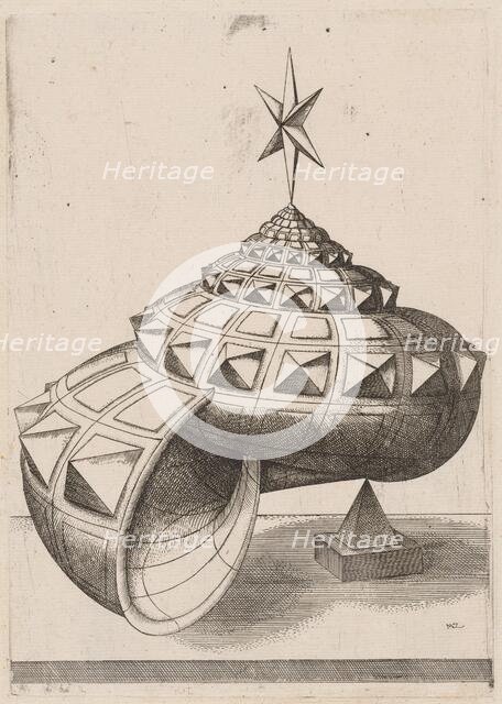A Perspective of a Faceted Snail Shell Balanced on a Pyramid, 1567. Creator: Mathis Zundt.