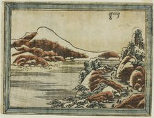 Snow at Dusk at Hira (Hira no bosetsu), from the series Eight Views of Omi in Etching, 1804/16. Creator: Hokusai.