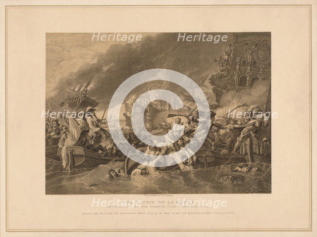 'The Battle of La Hogue', 1692 (1878). Artist: W Ridgway.