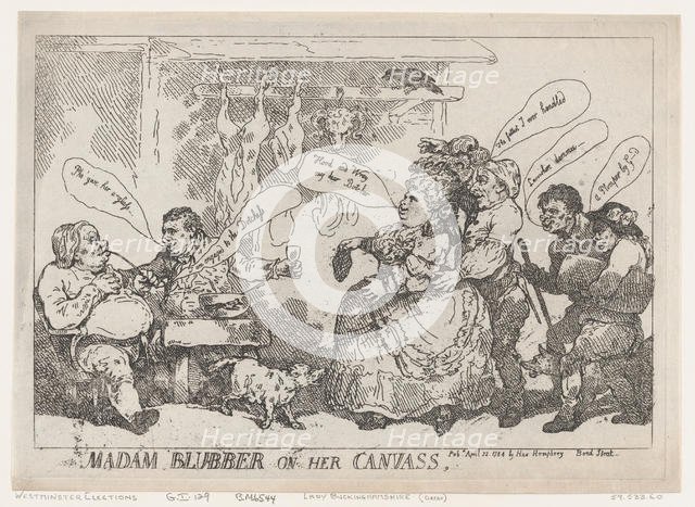 Madam Blubber On Her Canvass, April 22, 1784., April 22, 1784. Creator: Thomas Rowlandson.
