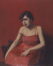 La Roumaine à la robe rouge (Romanian Woman in a Red Dress), 1925. Creator: Vallotton, Felix Edouard (1865-1925).