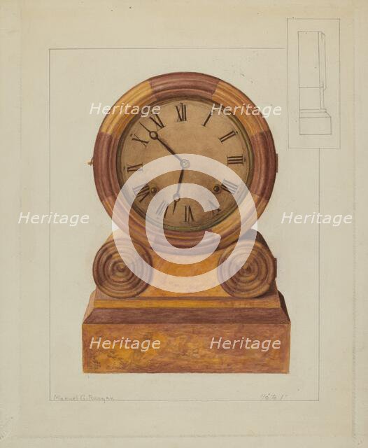 Shelf Clock, c. 1937. Creator: Manuel G. Runyan.
