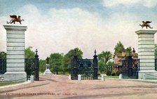 Entrance to Tower Grove Park, St Louis, Missouri, USA, 1907. Artist: Unknown