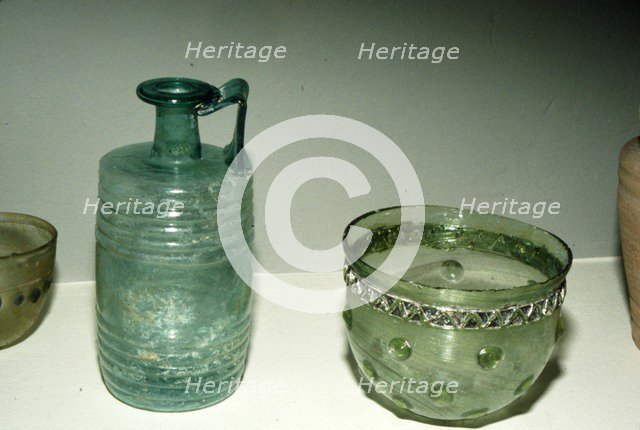 Gallo-Roman Glassware from Rheims, France, 4th century. Artist: Unknown.