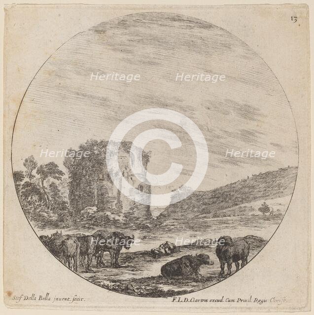 Landscape with Antique Ruins, 1646. Creator: Stefano della Bella.