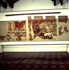 Mural with the camp of James I, and the conquest of the city of Majorca, from the Aguilar Palace …