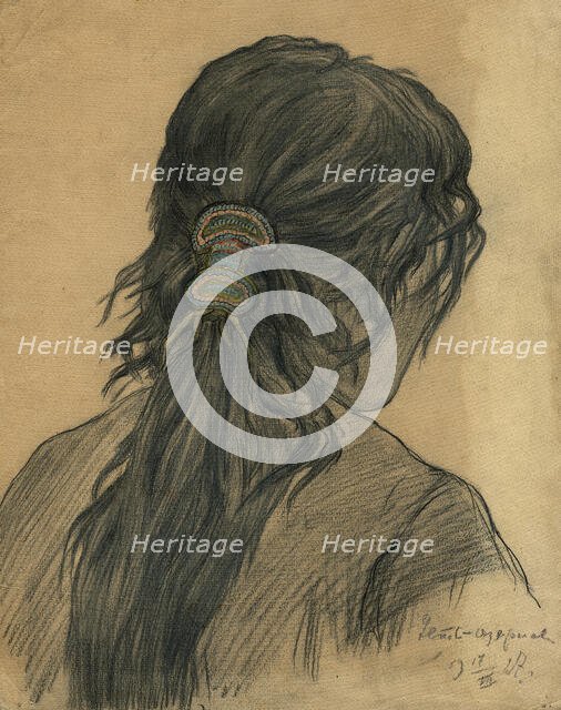 Beaded Hairpin in a Woman's Hair, Ust'-Ozernoe, 1927. Creator: Dmitrii Innokent'evich Karatanov.