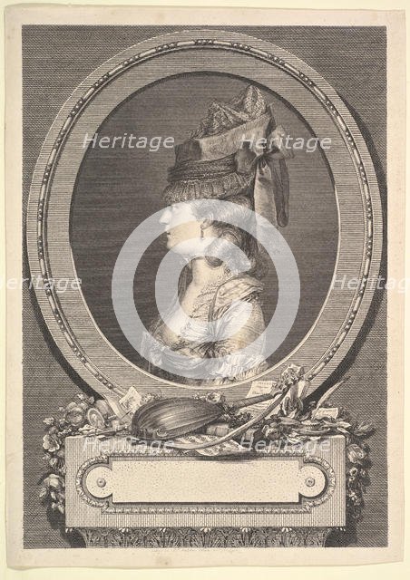 Portrait of Adrienne-Sophie Marquise de ***, 1779. Creator: Augustin de Saint-Aubin.