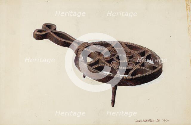 Flat Iron Stand, c. 1938. Creator: Leslie Macklem.