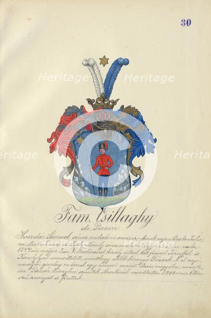 Coat of arms of the Csillaghy family, 1904. Creator: Adolf Medzihradsky.