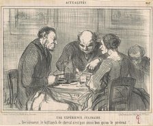 Une expèrience culinaire, 19th century. Creator: Honore Daumier.