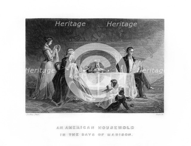 'An American Household in the Days of Madison', 1872.Artist: C Burt