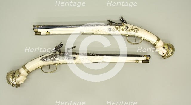 Pair of Flintlock Pistols, Southern Netherlandish, Aachen, ca. 1675-85. Creator: Leonardus Graeff.