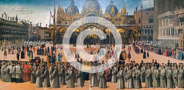 Procession in the Piazza San Marco in Venice, 1496. Creator: Bellini, Gentile (ca. 1429-1507).