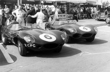 Jaguar D types in the paddock, RAC Tourist Trophy, Goodwood, Sussex, 1958. Creator: Unknown.