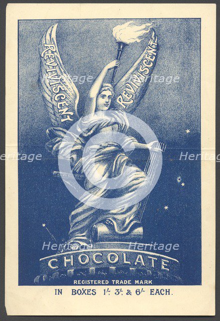 Reviviscent Chocolate, 1890s. Artist: Unknown